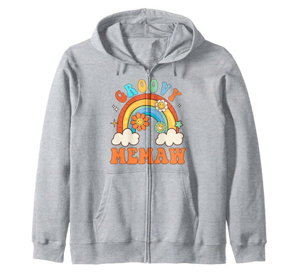 Groovy Flower Rainbow Birthday Matching Hoodie - Minimalist Print Unisex - T-Shirt, Sweatshirt, Hoodie