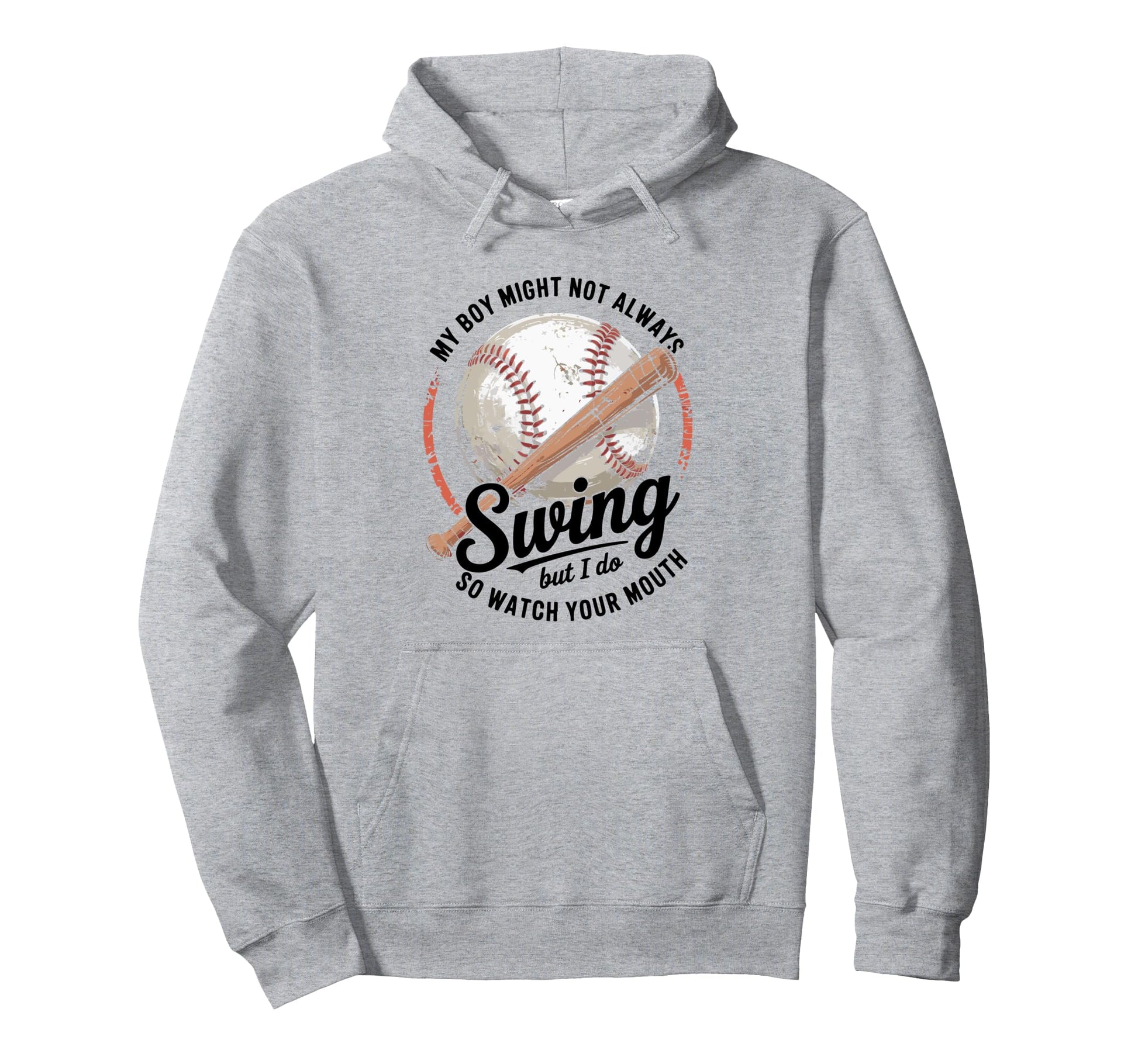 Funny Baseball Parent Swing Joke Hoodie - Trendy Graphic Unisex - T-Shirt, Sweatshirt, Hoodie