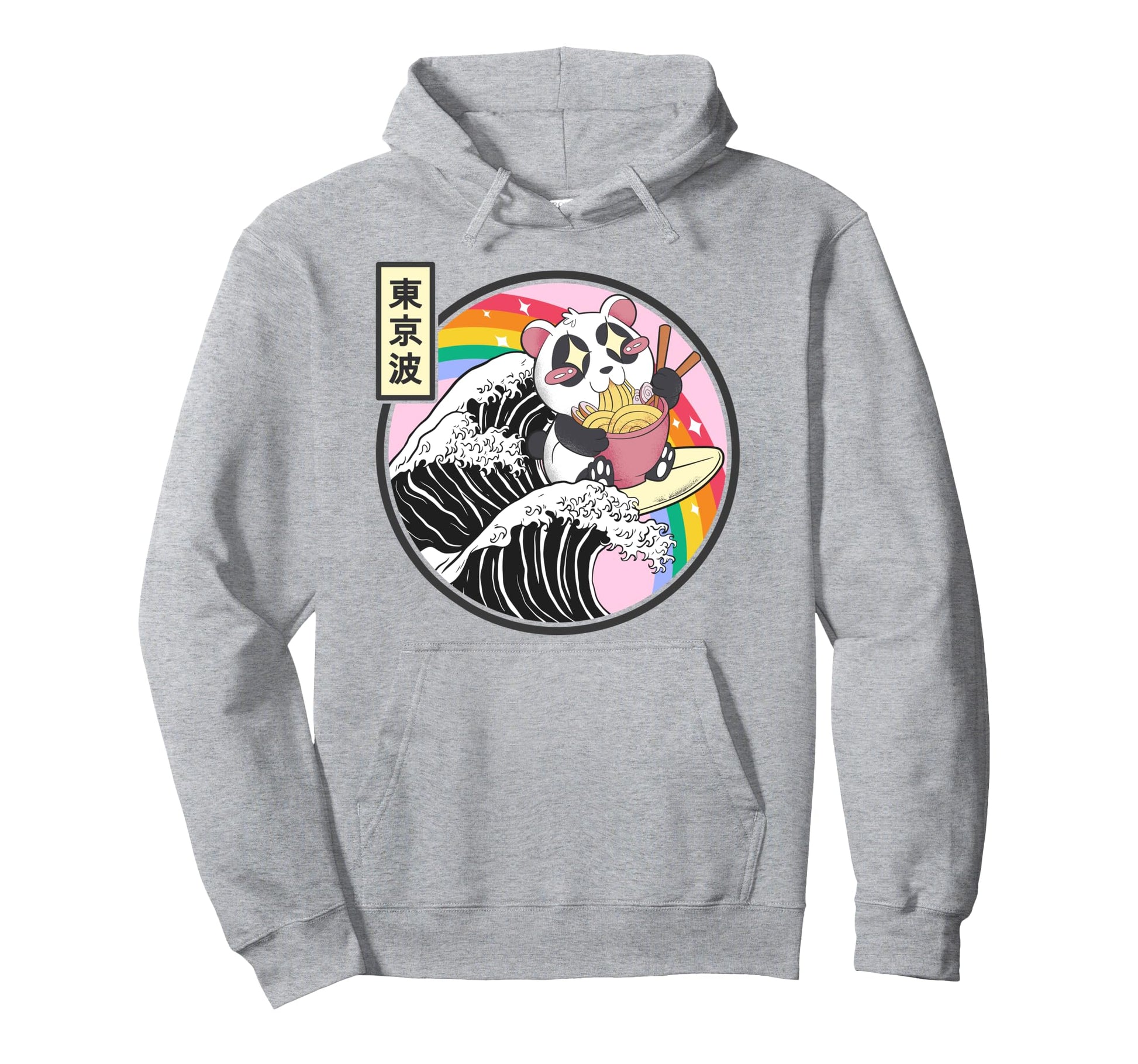 Panda Bear Ramen Japanese Wave Vaporwave Hoodie - Graphic Print for Adults - T-Shirt, Sweatshirt, Hoodie