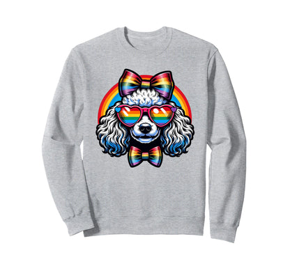 Poodle Dog Gay Pride Rainbow And Sweatshirt - Fun Novelty Design Men Women - T-Shirt, Sweatshirt, Hoodie