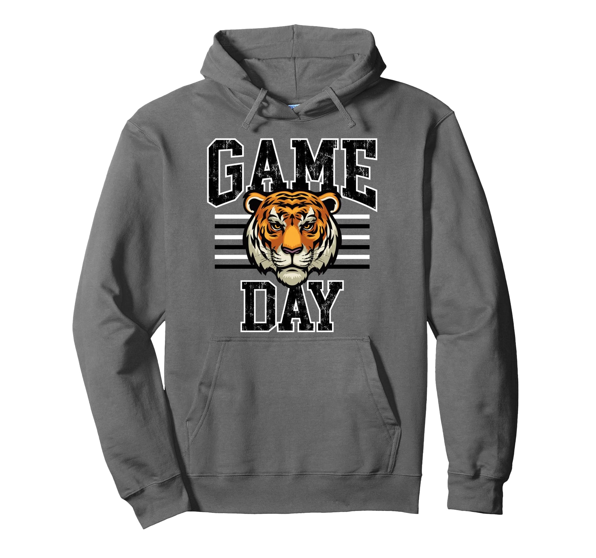 Game Day Tigers Mascot School Spirit Hoodie - Graphic Print Men Women - T-Shirt, Sweatshirt, Hoodie