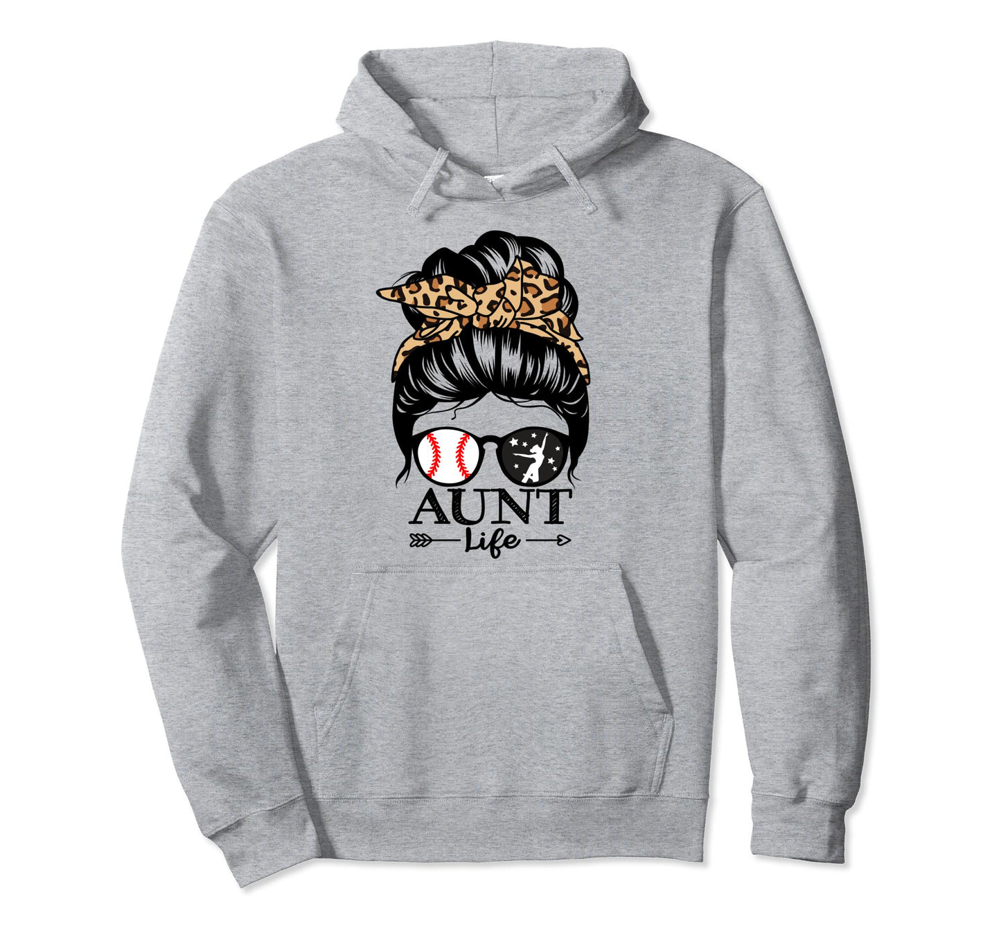 Aunt Life Messy Bun Hair Funny Hoodie - Aesthetic Graphic Men Women - T-Shirt, Sweatshirt, Hoodie
