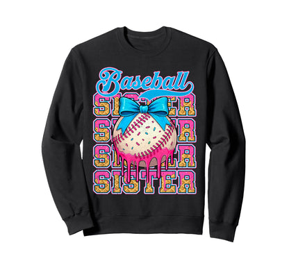 Baseball Sister Ice Cream Drip Sweatshirt - Streetwear Style for Adults - T-Shirt, Sweatshirt, Hoodie