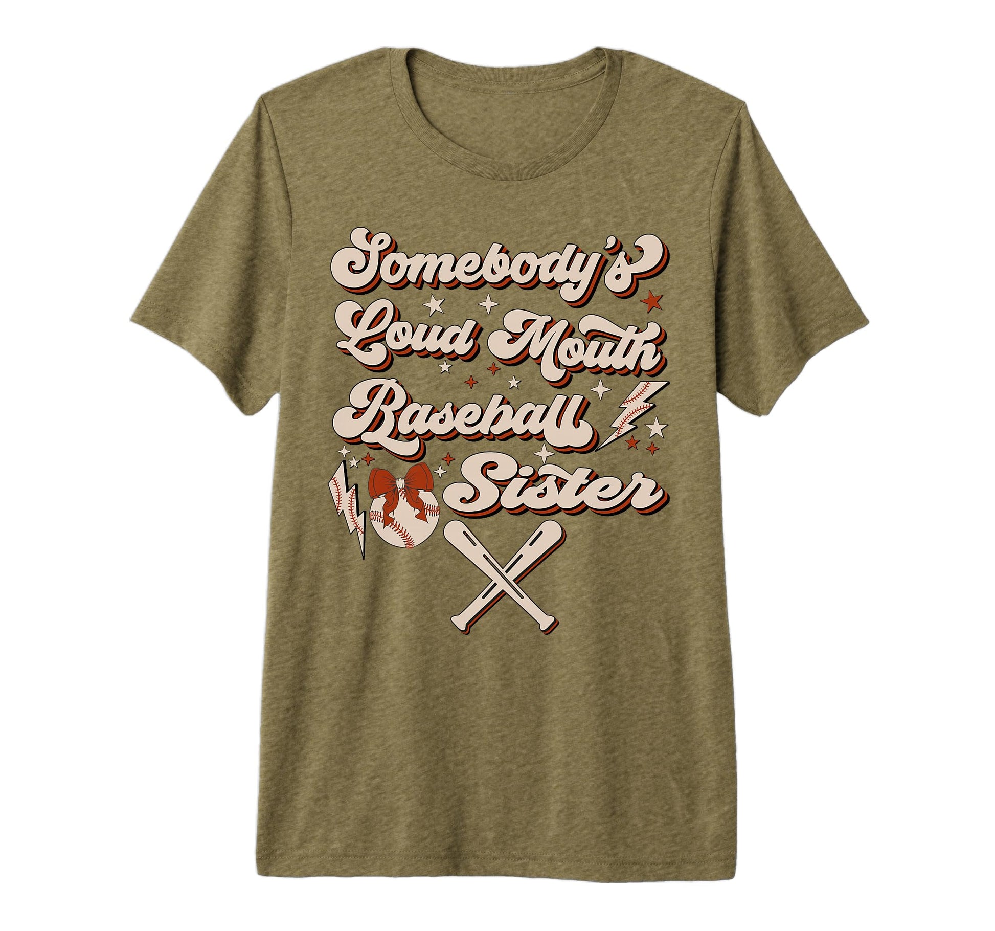 Somebodys Loud Mouth Baseball Sister T-Shirt - Graphic Print for Adults - T-Shirt, Sweatshirt, Hoodie