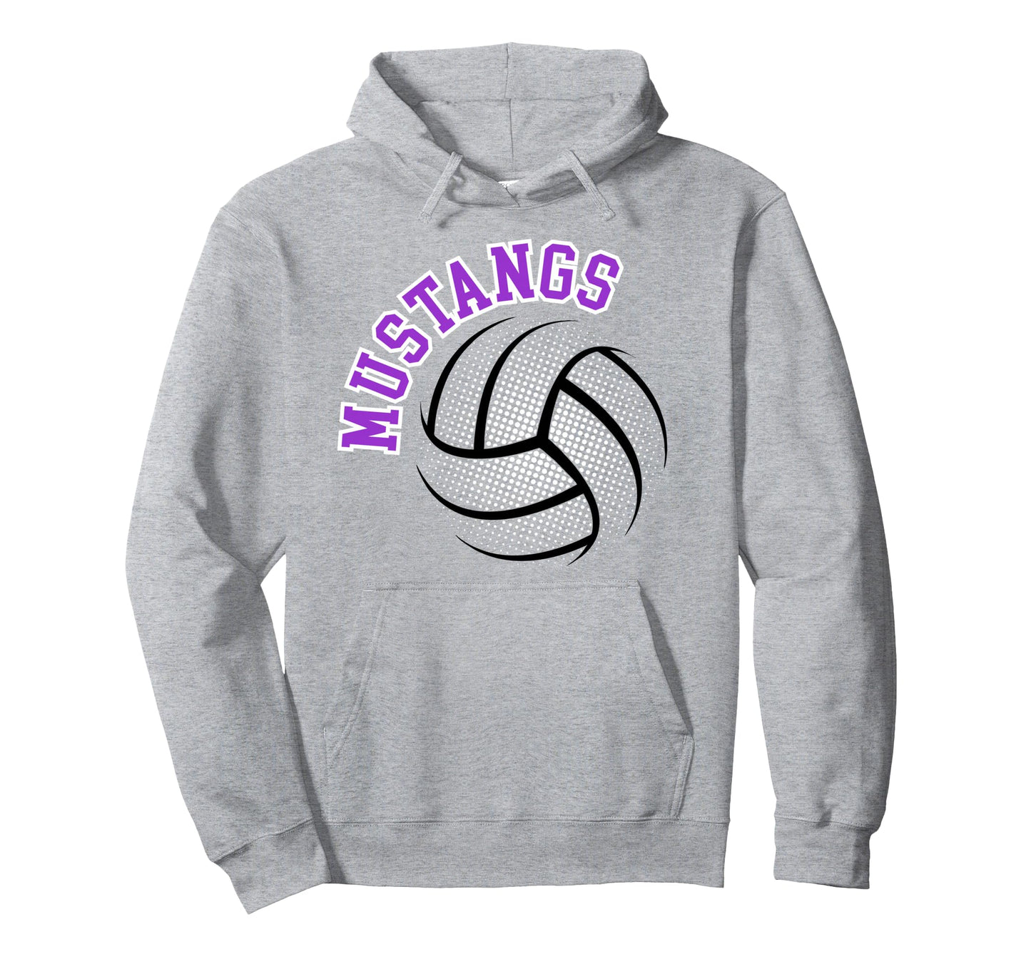 Mustangs Volleyball Mom Game Day Purple Hoodie - Aesthetic Graphic Unisex - T-Shirt, Sweatshirt, Hoodie
