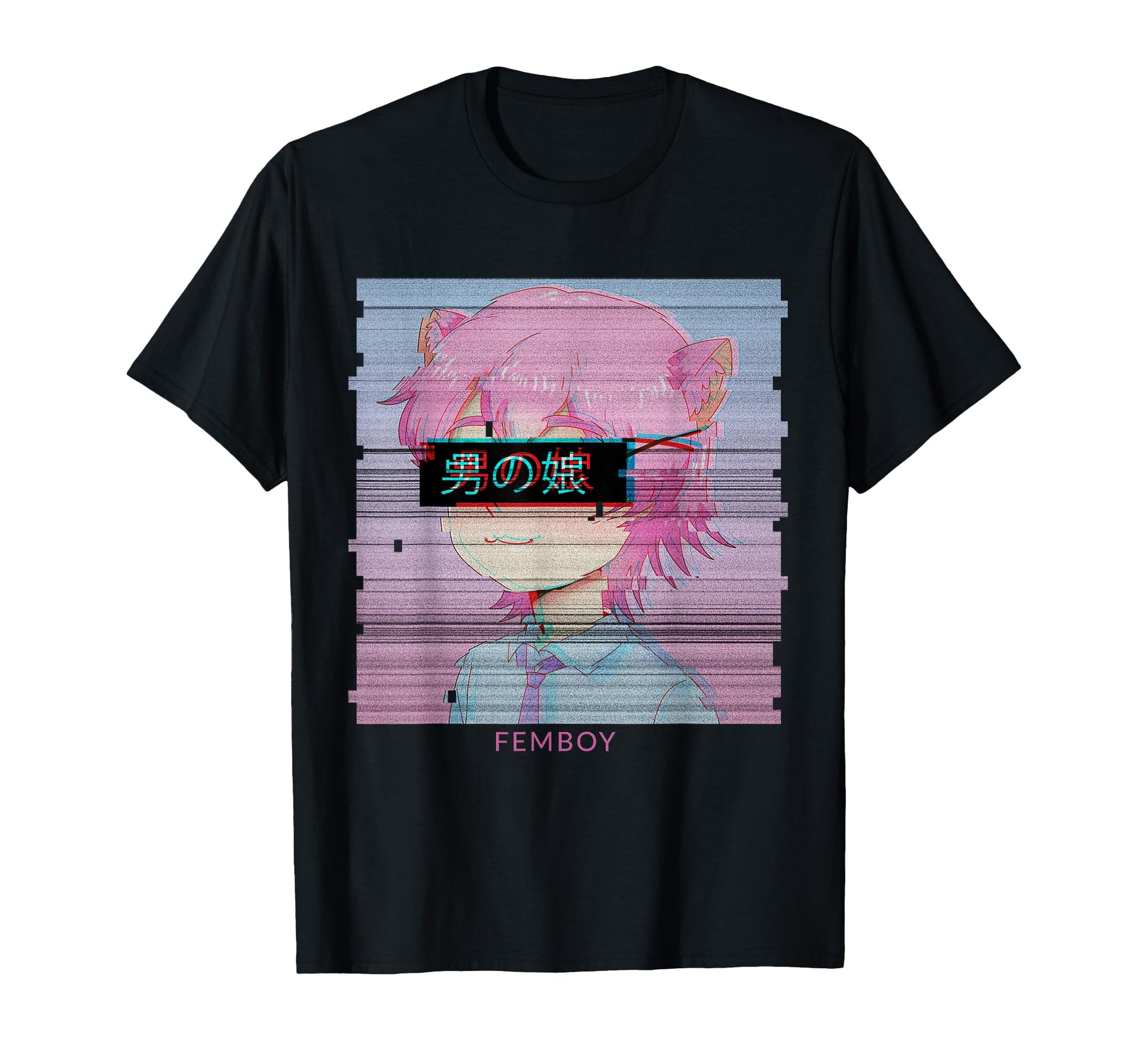 Femboy Anime Neko Cat Aesthetic T-Shirt - Aesthetic Graphic Men Women - T-Shirt, Sweatshirt, Hoodie