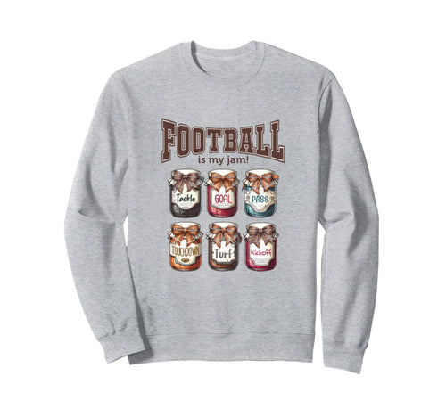 Football Is My Jam Football Mom Game Day Sweatshirt - Graphic Print Unisex - T-Shirt, Sweatshirt, Hoodie