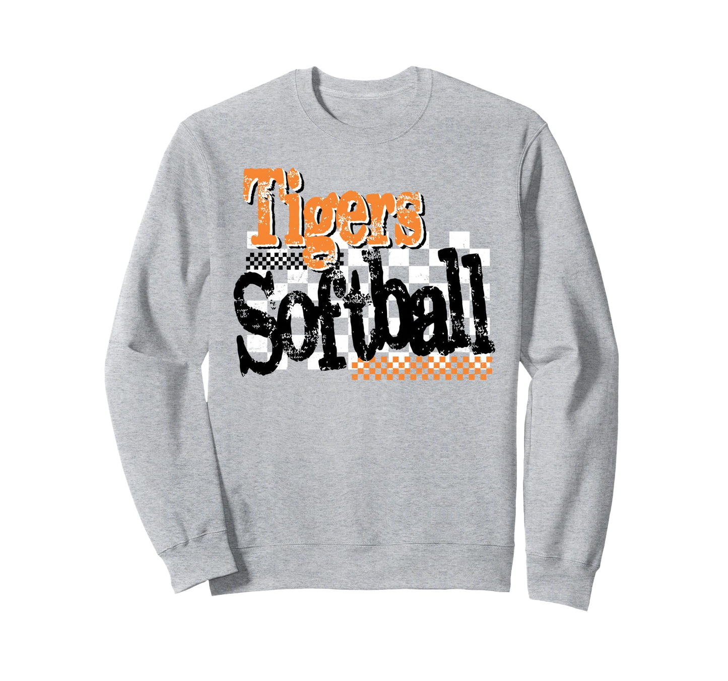Tigers Softball Mom Orange Sweatshirt - Casual Everyday Wear for Adults - T-Shirt, Sweatshirt, Hoodie