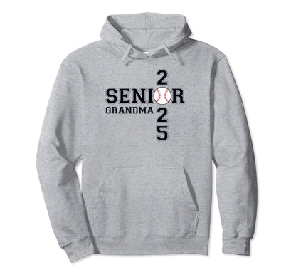 Class 2025 Baseball Grandma Senior Hoodie - Graphic Print Unisex - T-Shirt, Sweatshirt, Hoodie