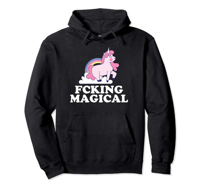 Fcking Magical Unicorn Rainbow Funny Hoodie - Aesthetic Graphic Men Women - T-Shirt, Sweatshirt, Hoodie