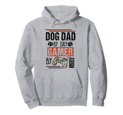 Mens Dog Dad Day Gamer Night Hoodie - Casual Everyday Wear for Adults - T-Shirt, Sweatshirt, Hoodie