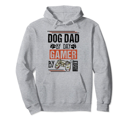 Mens Dog Dad Day Gamer Night Hoodie - Casual Everyday Wear for Adults - T-Shirt, Sweatshirt, Hoodie
