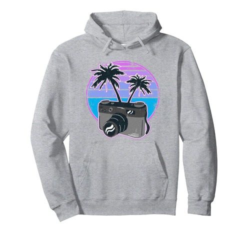 Photographer Vaporwave Camera Hoodie - Minimalist Print for Adults - T-Shirt, Sweatshirt, Hoodie