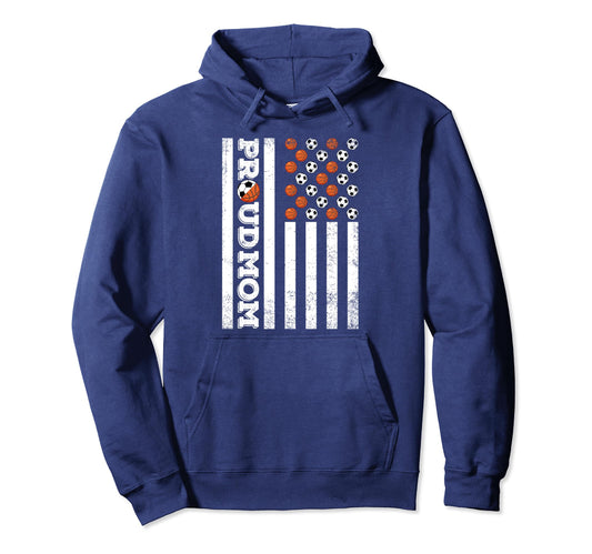Proud Mom Soccer Basketball Player Family Hoodie - Custom Art Print Unisex - T-Shirt, Sweatshirt, Hoodie