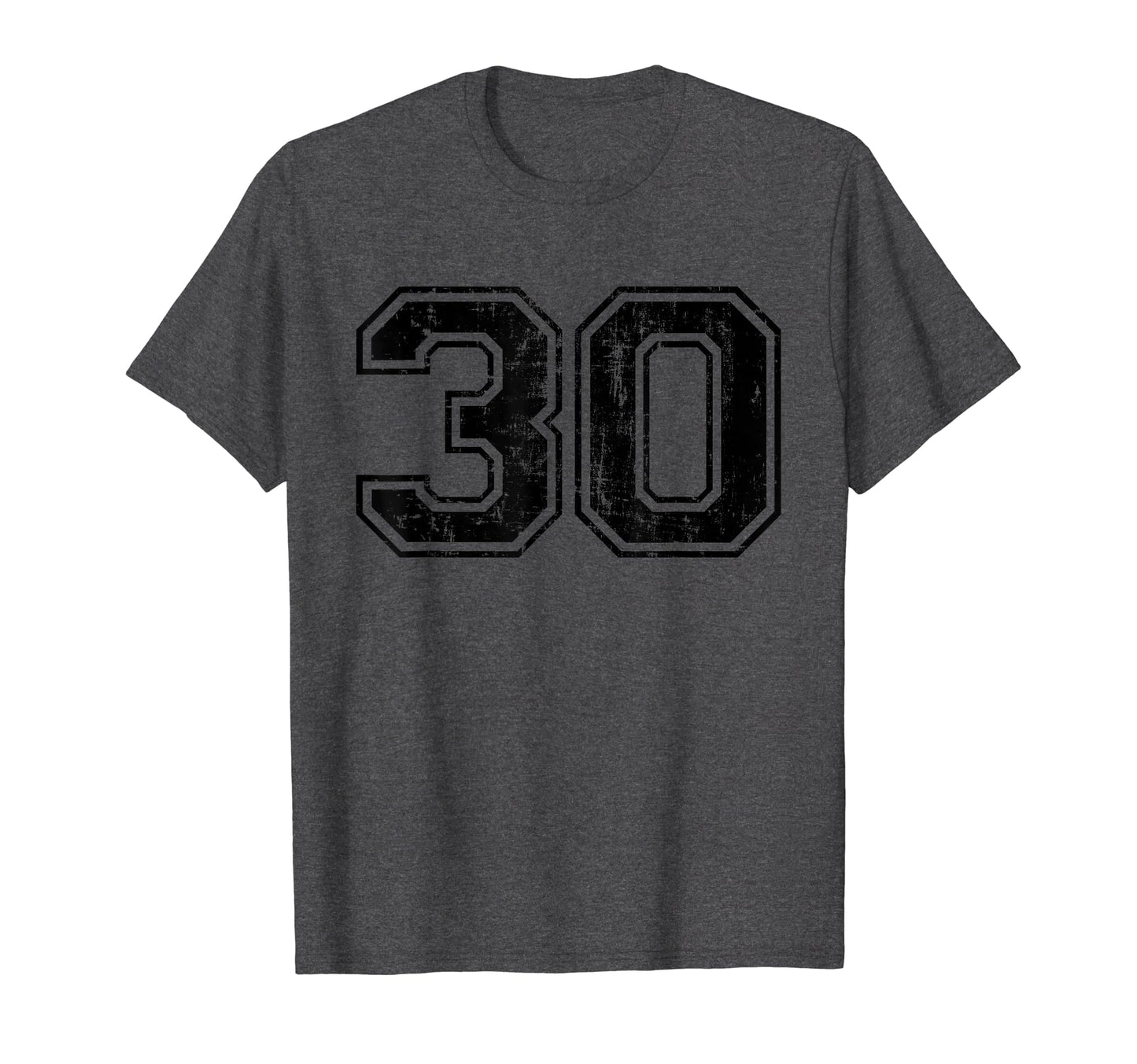 Number 30 Varsity Distressed Sport Team T-Shirt - Custom Art Print Unisex - T-Shirt, Sweatshirt, Hoodie