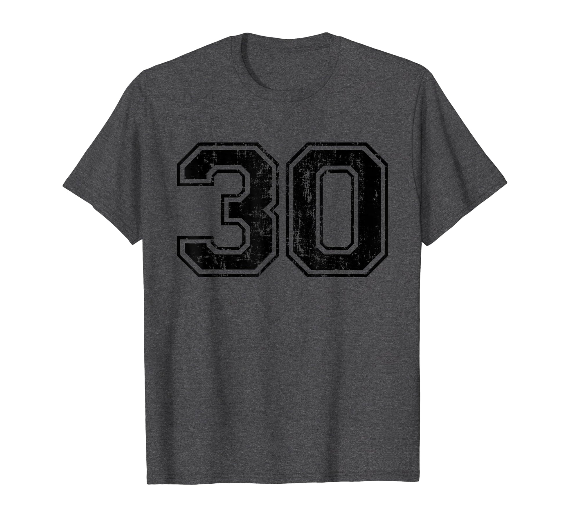 Number 30 Varsity Distressed Sport Team T-Shirt - Custom Art Print Unisex - T-Shirt, Sweatshirt, Hoodie
