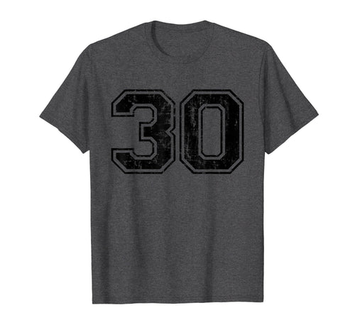 Number 30 Varsity Distressed Sport Team T-Shirt - Custom Art Print Unisex - T-Shirt, Sweatshirt, Hoodie