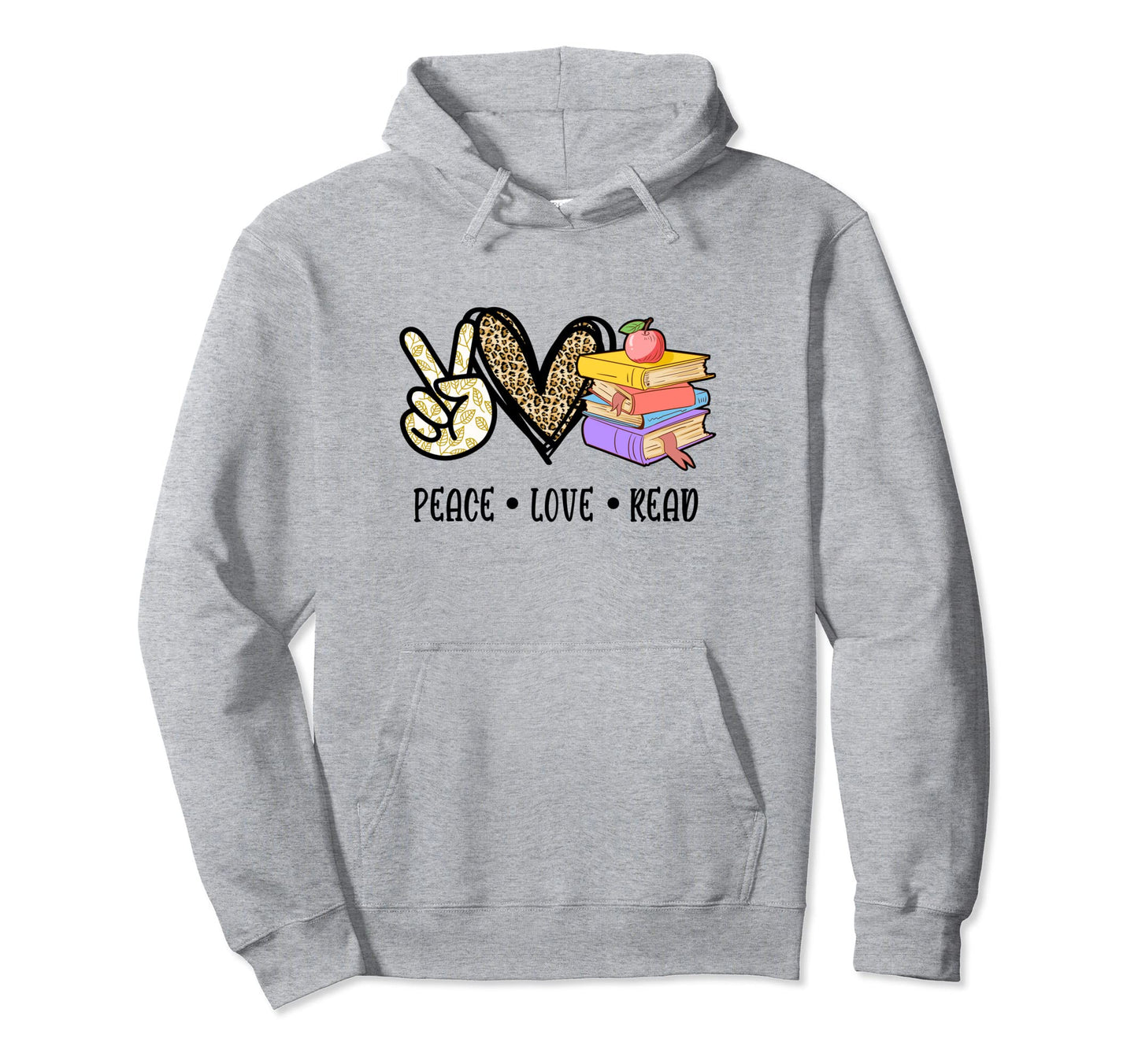 Peace Love Read Books Book Lover Hoodie - Aesthetic Graphic for Adults - T-Shirt, Sweatshirt, Hoodie