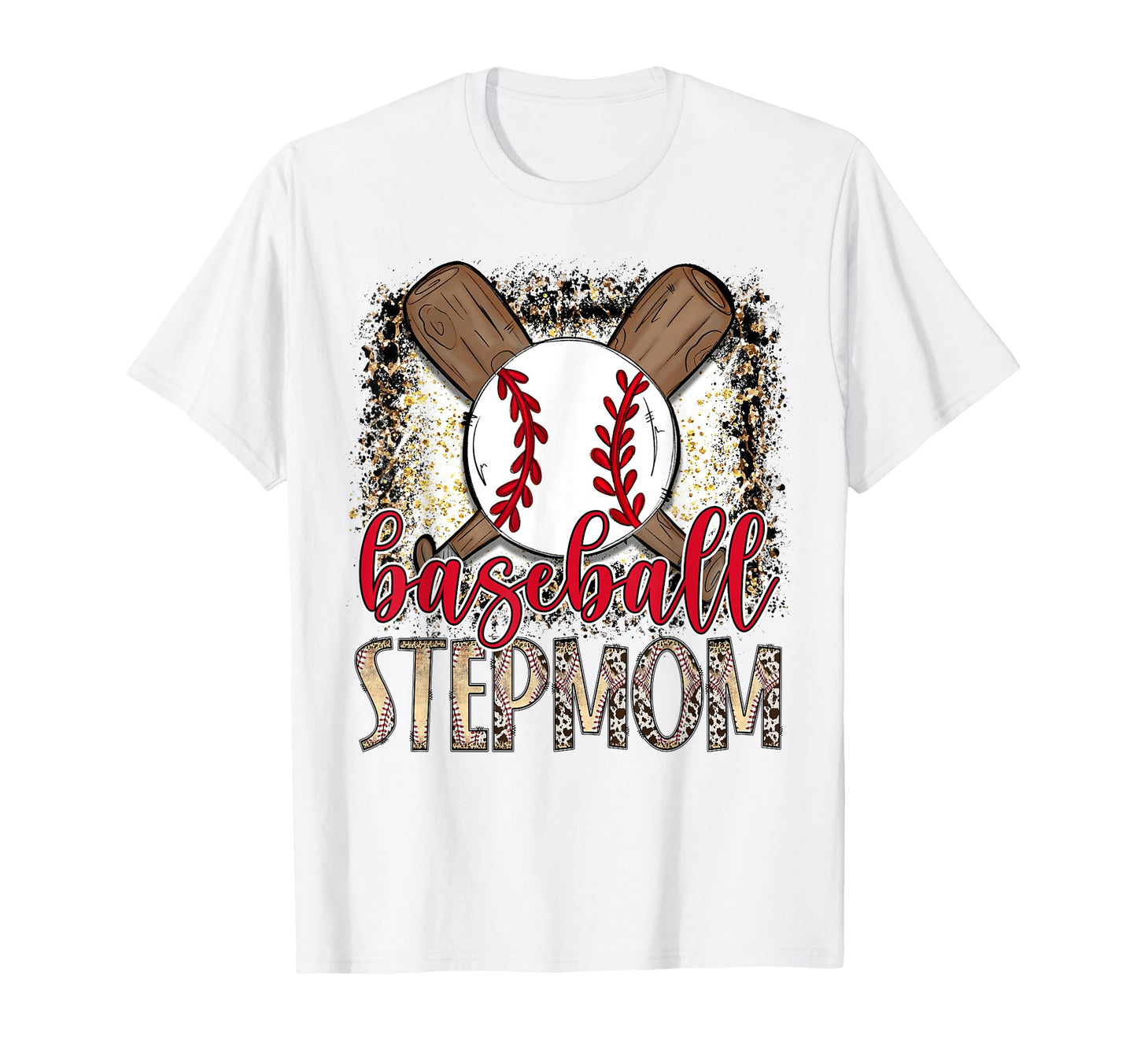 Baseball Stepmom Leopard Proud T-Shirt - Fun Novelty Design for Adults - T-Shirt, Sweatshirt, Hoodie