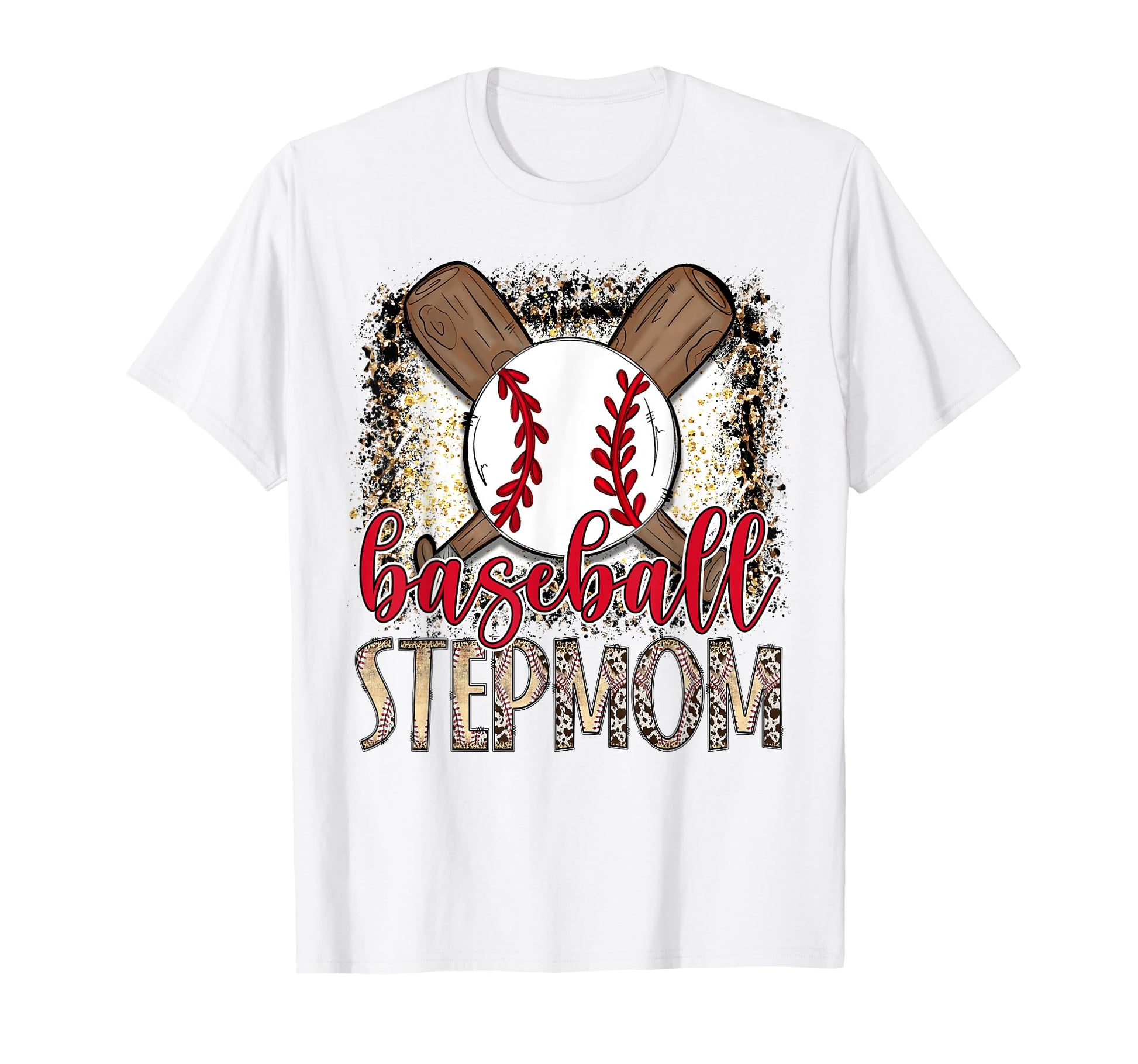 Baseball Stepmom Leopard Proud T-Shirt - Fun Novelty Design for Adults - T-Shirt, Sweatshirt, Hoodie
