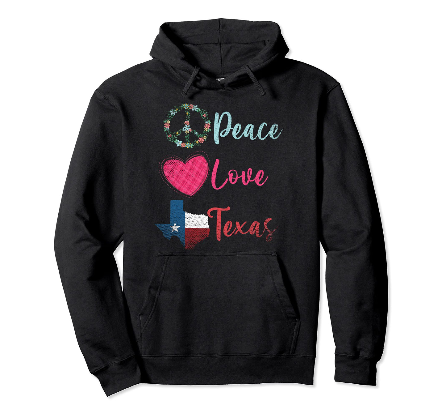 Hippie Texan Texas Flag Us State Proud Hoodie - Minimalist Print Men Women - T-Shirt, Sweatshirt, Hoodie