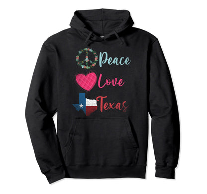 Hippie Texan Texas Flag Us State Proud Hoodie - Minimalist Print Men Women - T-Shirt, Sweatshirt, Hoodie
