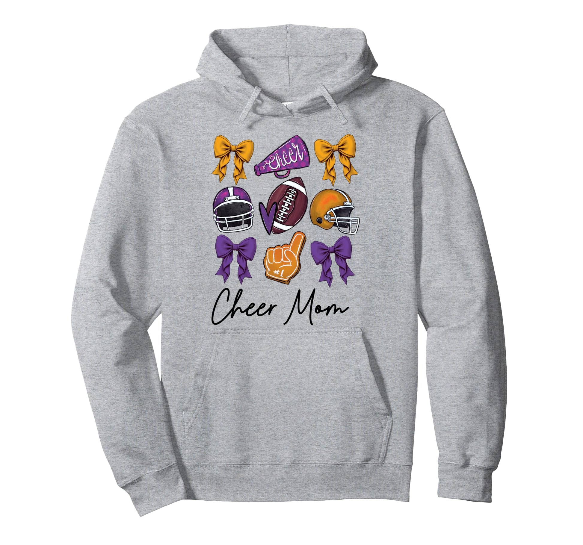 Football Coquette Bow Cheer Team Mom Hoodie - Custom Art Print Unisex - T-Shirt, Sweatshirt, Hoodie