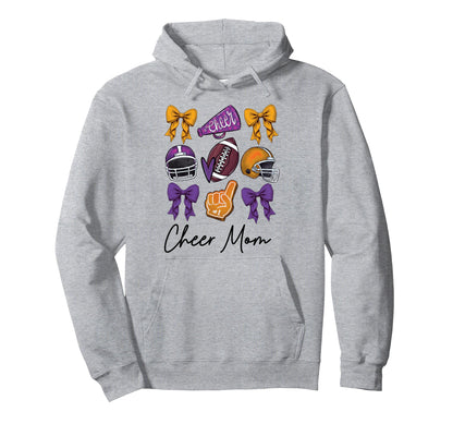 Football Coquette Bow Cheer Team Mom Hoodie - Custom Art Print Unisex - T-Shirt, Sweatshirt, Hoodie