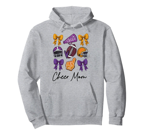 Football Coquette Bow Cheer Team Mom Hoodie - Custom Art Print Unisex - T-Shirt, Sweatshirt, Hoodie
