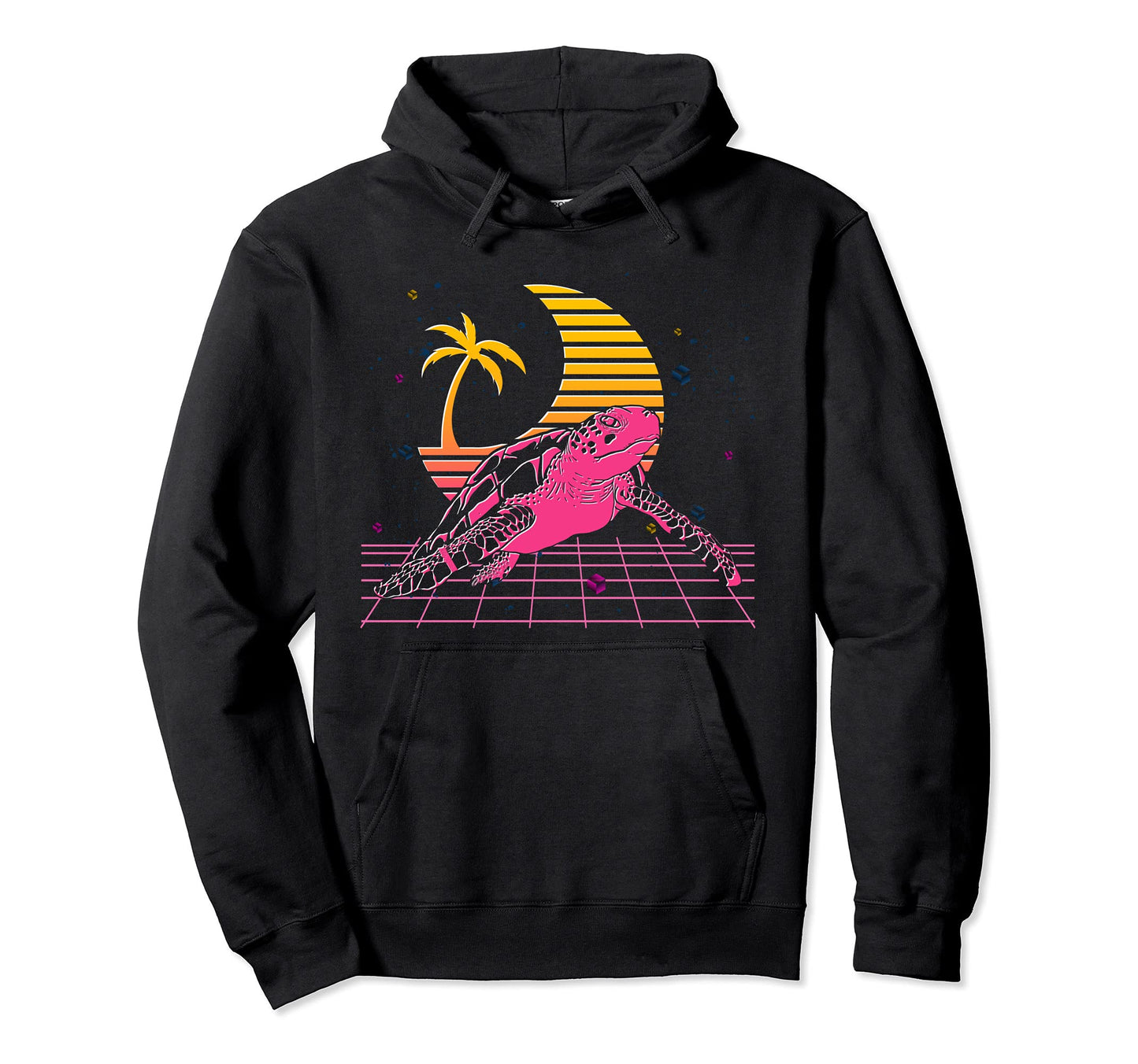 Ocean Animal Palm Trees Crescent Moon Hoodie - Streetwear Style for Adults - T-Shirt, Sweatshirt, Hoodie
