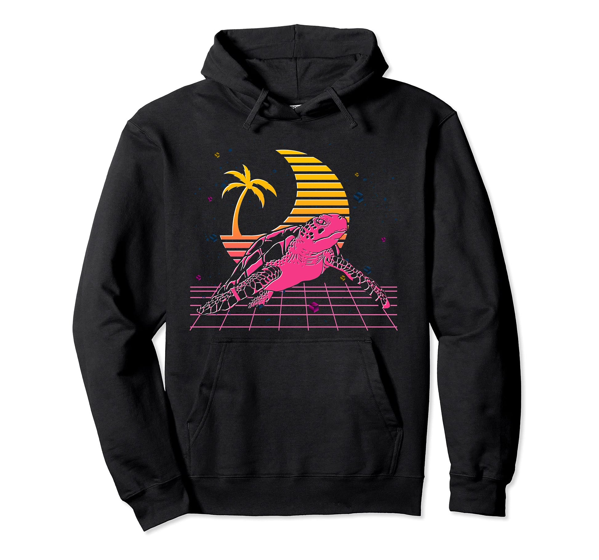 Ocean Animal Palm Trees Crescent Moon Hoodie - Streetwear Style for Adults - T-Shirt, Sweatshirt, Hoodie