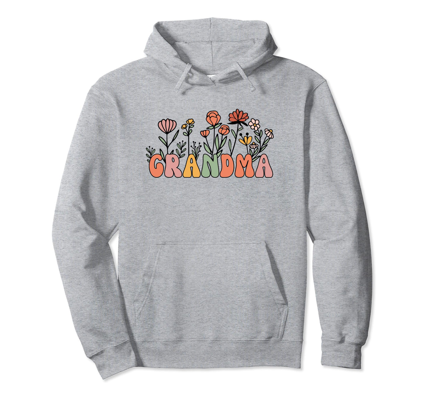 Boho Groovy Wildflower Grandma Hoodie - Trendy Graphic Men Women - T-Shirt, Sweatshirt, Hoodie