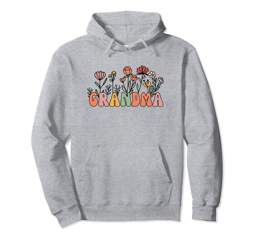 Boho Groovy Wildflower Grandma Hoodie - Trendy Graphic Men Women - T-Shirt, Sweatshirt, Hoodie