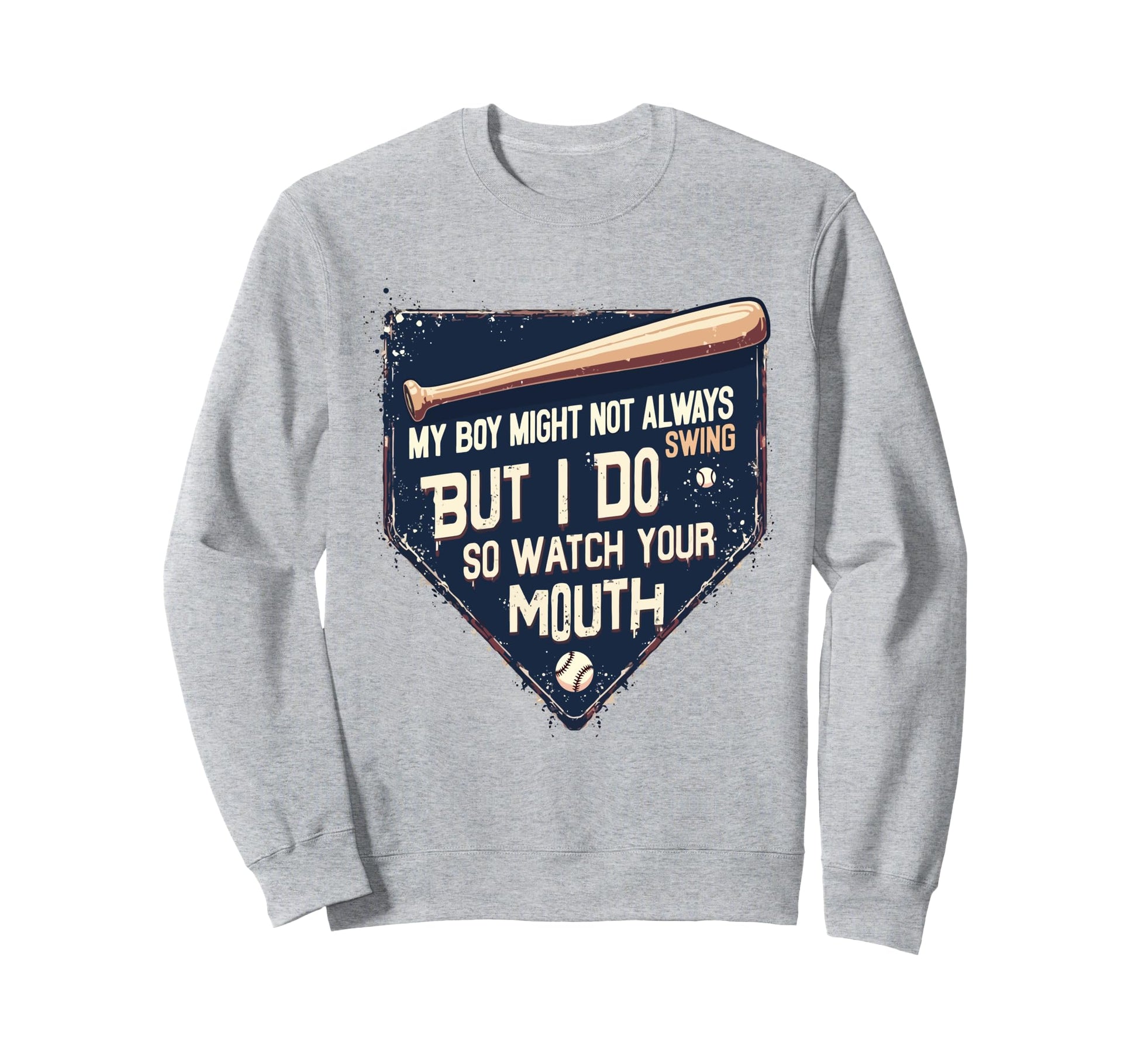Funny Baseball Parent Swing Joke Sweatshirt - Unique Graphic Unisex - T-Shirt, Sweatshirt, Hoodie