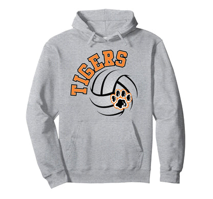 Tigers Volleyball Mom School Spirit Game Hoodie - Graphic Print Men Women - T-Shirt, Sweatshirt, Hoodie