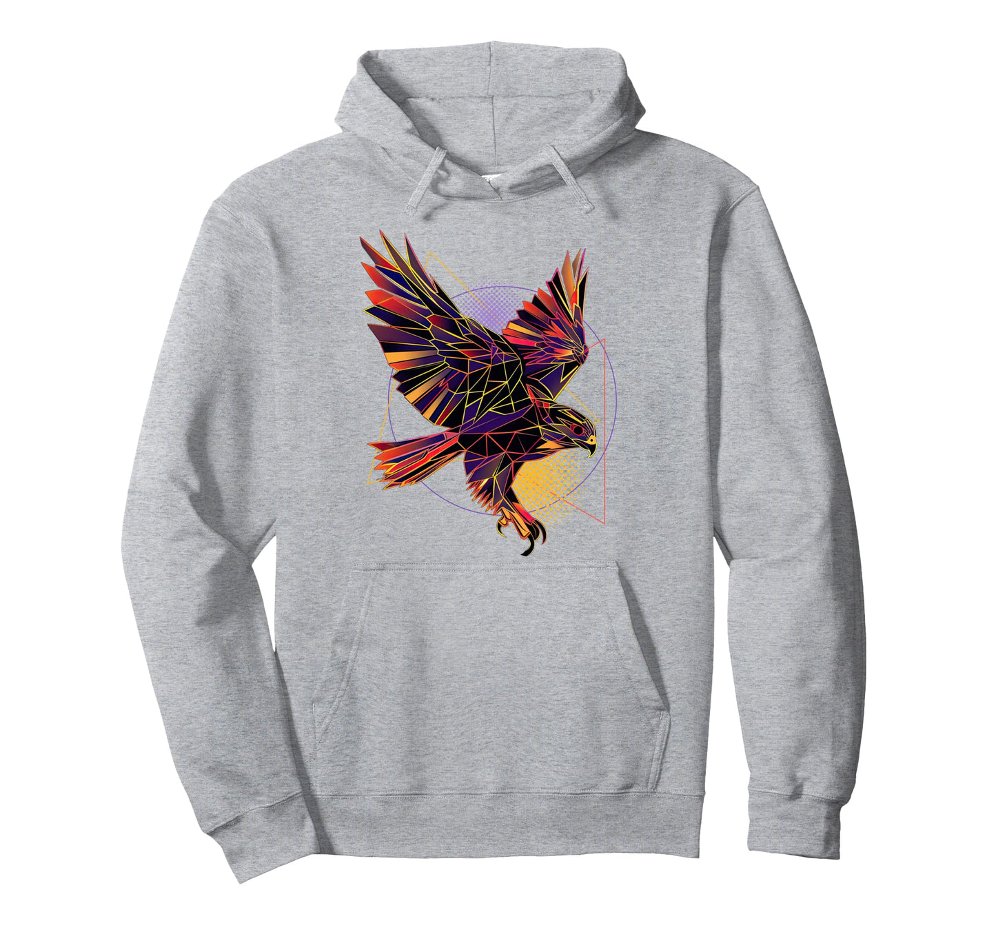 Vaporwave Geometric Falcon 80S Hoodie - Custom Art Print for Adults - T-Shirt, Sweatshirt, Hoodie