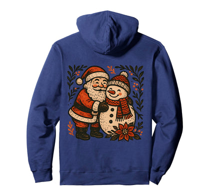 Snowman Santa Winter Boho Floral Hoodie - Minimalist Print for Adults - T-Shirt, Sweatshirt, Hoodie