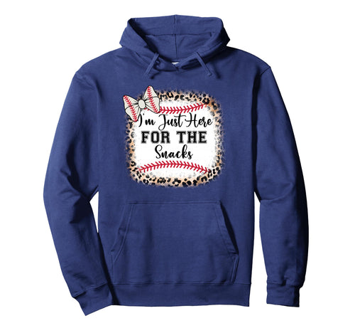 Baseball Sister Im Just Here Snacks Hoodie - Aesthetic Graphic Unisex - T-Shirt, Sweatshirt, Hoodie