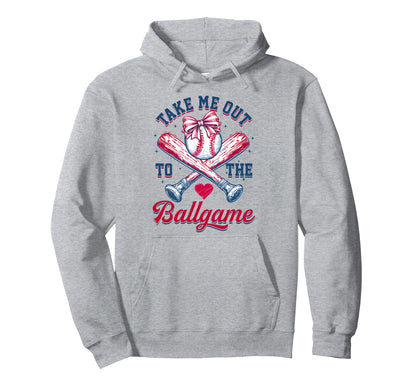 Take Me Out To Ball Game Baseball Hoodie - Fun Novelty Design for Adults - T-Shirt, Sweatshirt, Hoodie