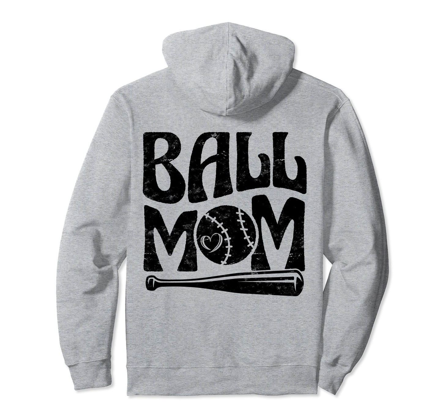 Baseball Mom Pride Heart And Bat Love Hoodie - Custom Art Print for Adults - T-Shirt, Sweatshirt, Hoodie