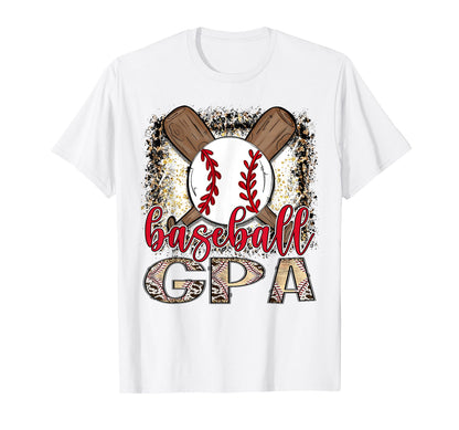 Baseball Gpa Leopard Proud Ball Gpa T-Shirt - Fun Novelty Design Unisex - T-Shirt, Sweatshirt, Hoodie