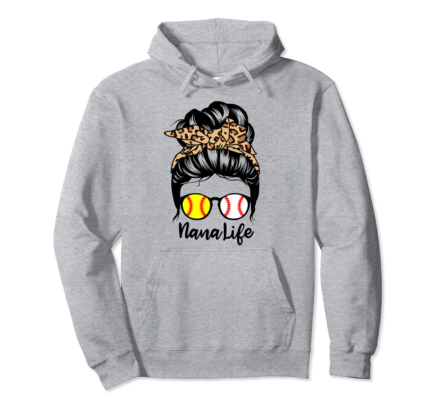 Nana Life Messy Bun Hair Funny Hoodie - Casual Everyday Wear Unisex - T-Shirt, Sweatshirt, Hoodie