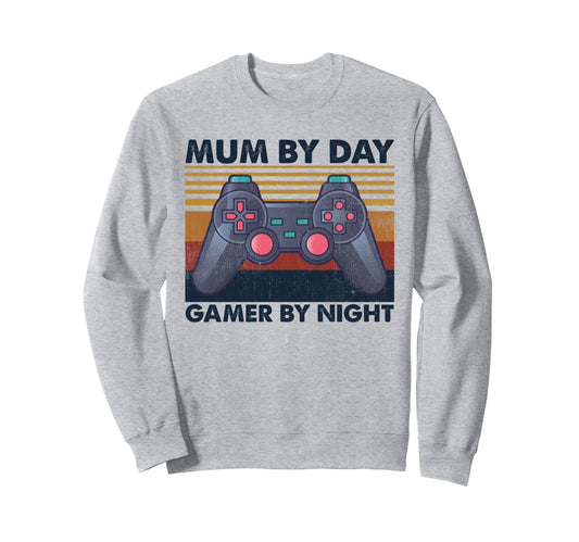 Mum Day Gamer Night Funny Gaming Moms Sweatshirt - Graphic Print Men Women - T-Shirt, Sweatshirt, Hoodie