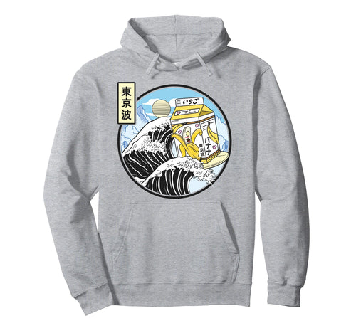 Surfing Banana Milk Carton Kanagawa Hoodie - Novelty Apparel for Adults - T-Shirt, Sweatshirt, Hoodie