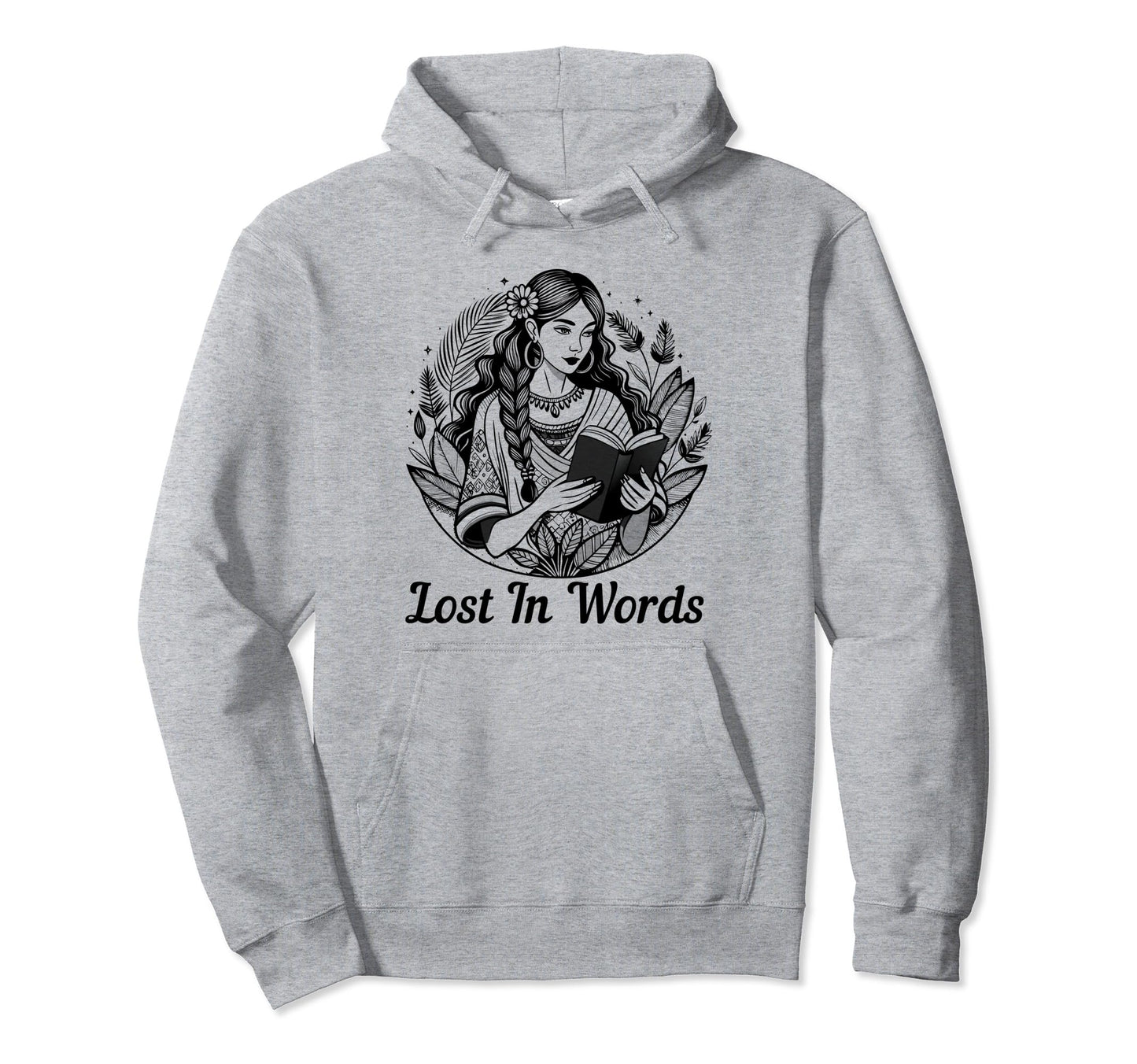 Lost Words Boho Reading Lover Hoodie - Fun Novelty Design Men Women - T-Shirt, Sweatshirt, Hoodie