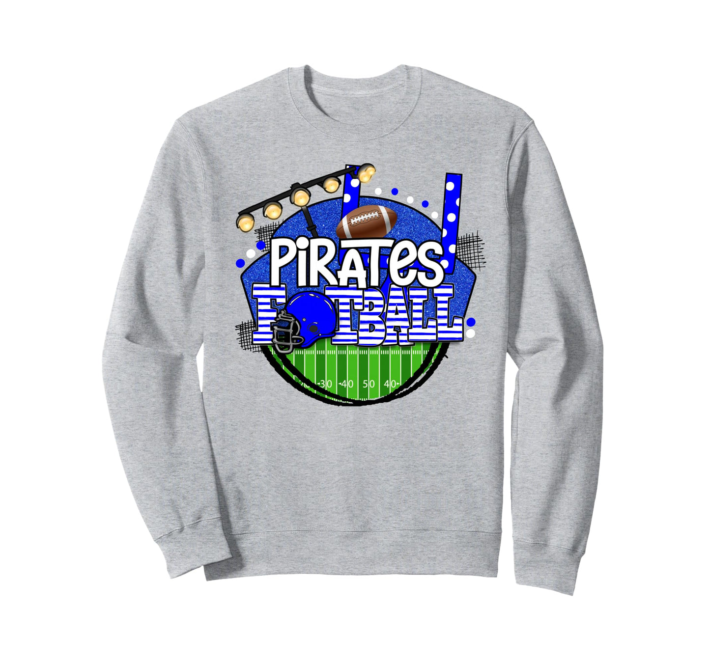 Pirates Blue School Spirit Game Day Sweatshirt - Novelty Apparel Men Women - T-Shirt, Sweatshirt, Hoodie