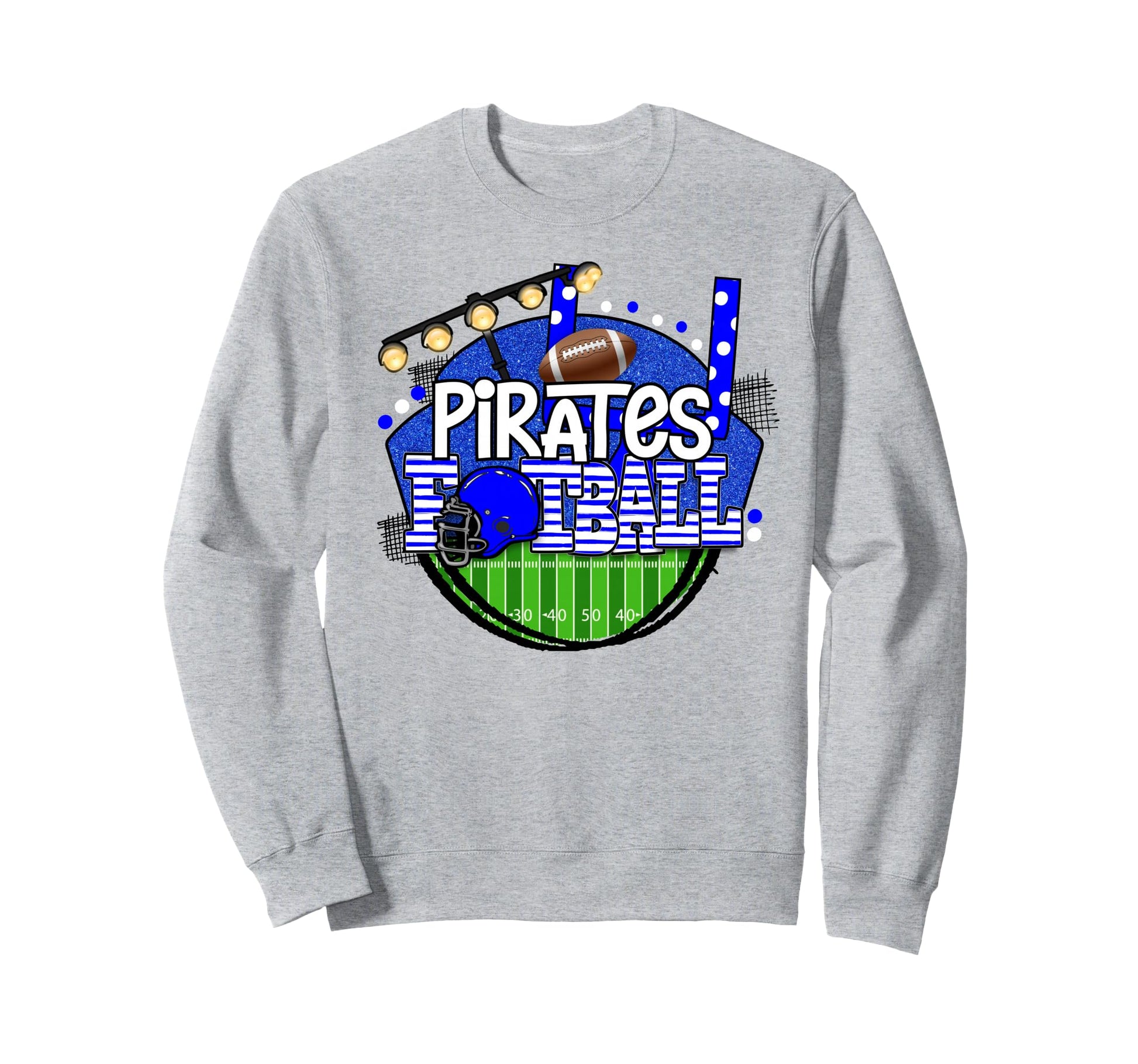 Pirates Blue School Spirit Game Day Sweatshirt - Novelty Apparel Men Women - T-Shirt, Sweatshirt, Hoodie