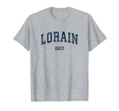 Lorain Ohio Oh Varsity Sports Navy T-Shirt - Trendy Graphic for Adults - T-Shirt, Sweatshirt, Hoodie