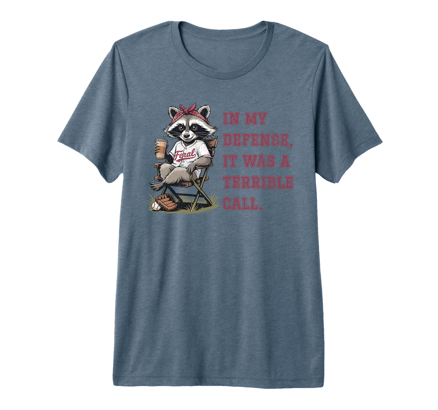 Feral Baseball Mom Funny Raccoon T-Shirt - Custom Art Print Men Women - T-Shirt, Sweatshirt, Hoodie