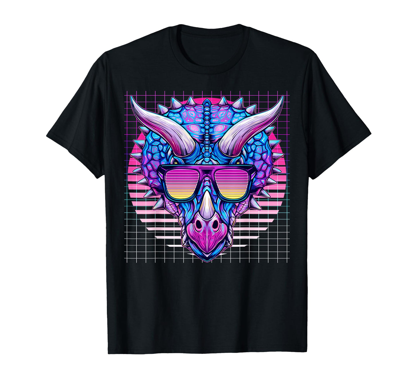 Triceratops Sunglasses Dinosaur T-Shirt - Minimalist Print for Adults - T-Shirt, Sweatshirt, Hoodie